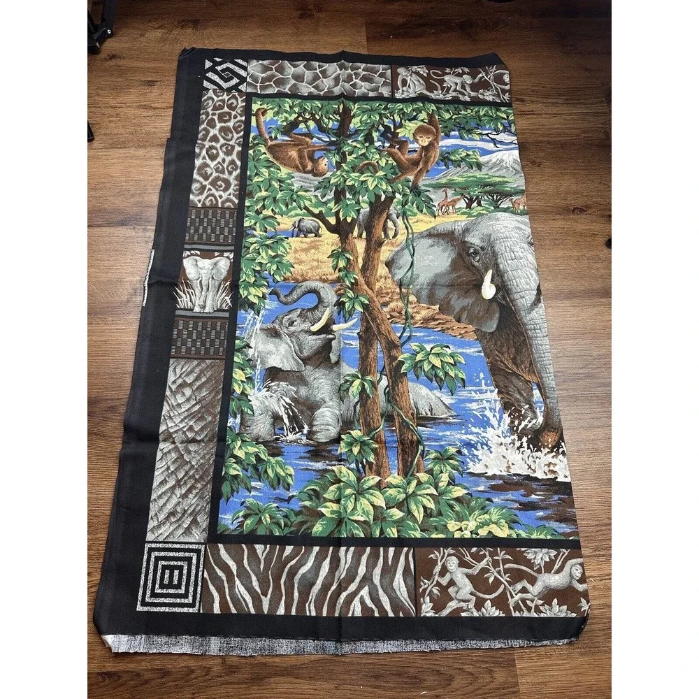 Vintage Waverly Fabric Animal Walk Jungle Safari Childrens Print Nursery Pillows
